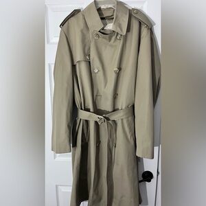 Misty Harbor Classic Tan Trench Coat 44L Large Overcoat Rain Jacket Fleece Lined
